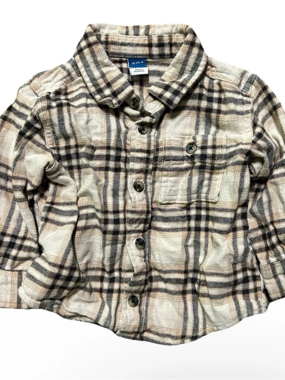 Toddler Boy Long Sleeve Bodysuits Cars Trucks Plaid Flannel Size 18-24 Months